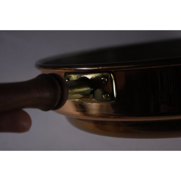 Vintage Tagus copperware pan, country kitchen cookware chafing dish, copper food - Picture 7 of 10